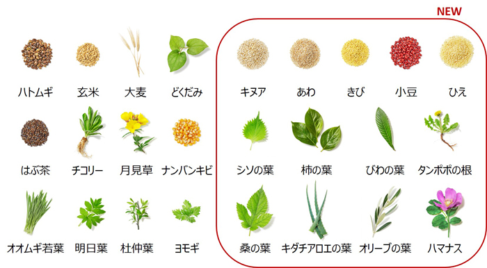 「爽健美茶」25周年特別限定ブレンドの25素材