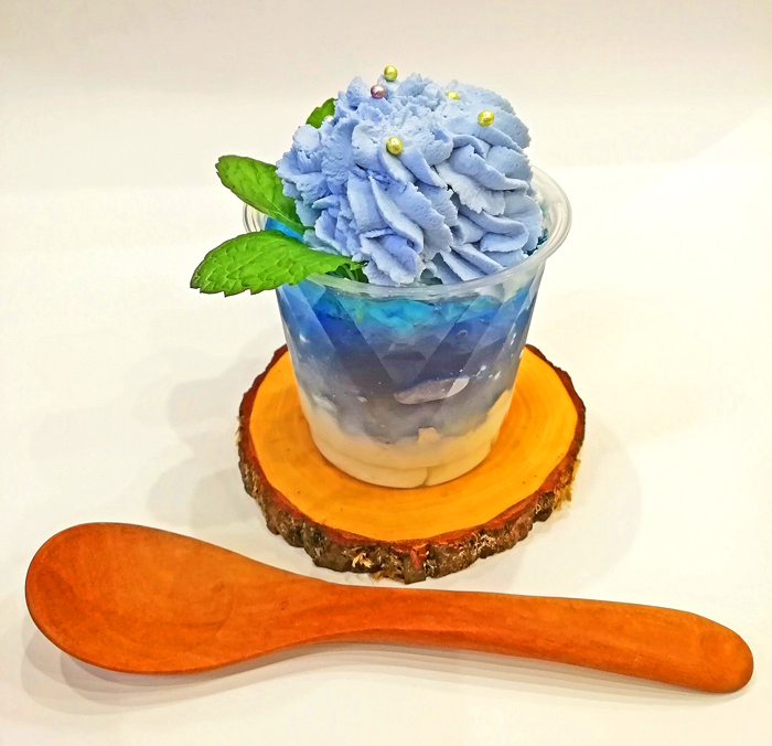 あじさいパンナコッタ 450円(税込み)/ピクニックカフェ