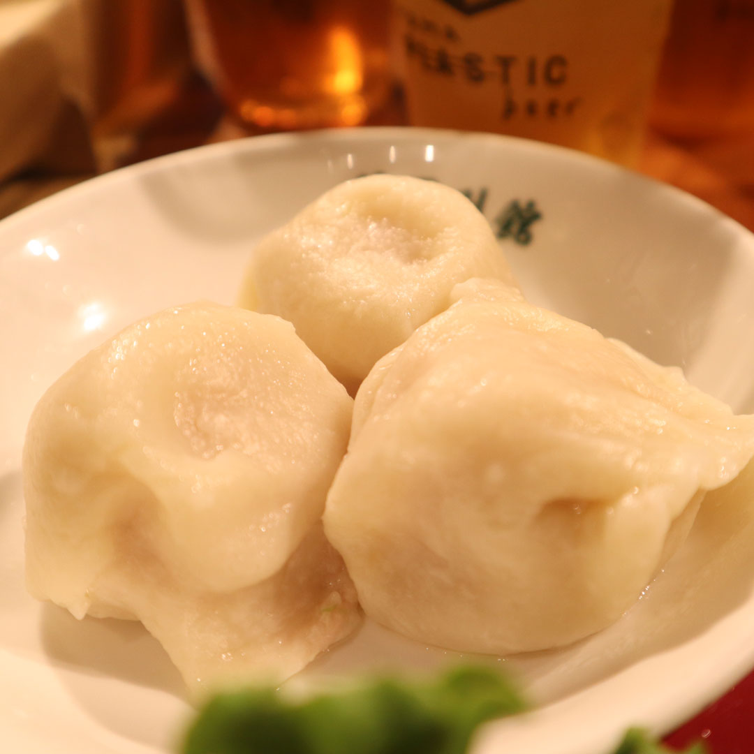 隨園別館の水餃子、厚めの皮がモチモチでおいしい!