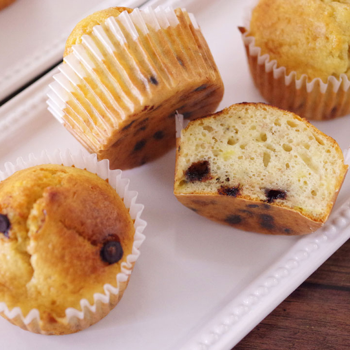 もちふわ♪チョコチップとバナナのマフィン