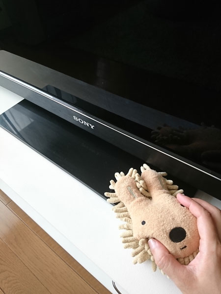 テレビ台のほこりが目立つのです