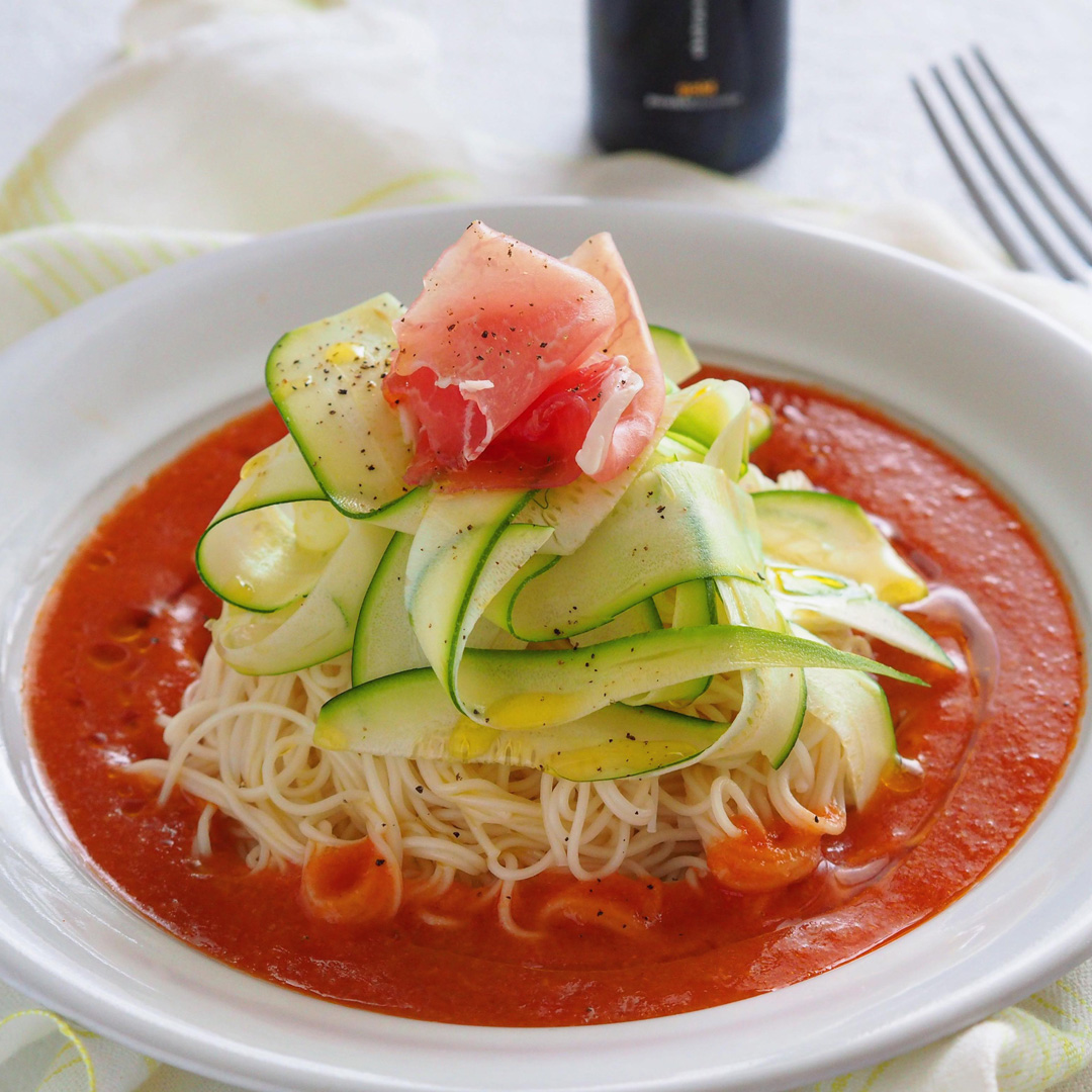 【レシピ】ミキサーで一発!ガスパチョそうめん
