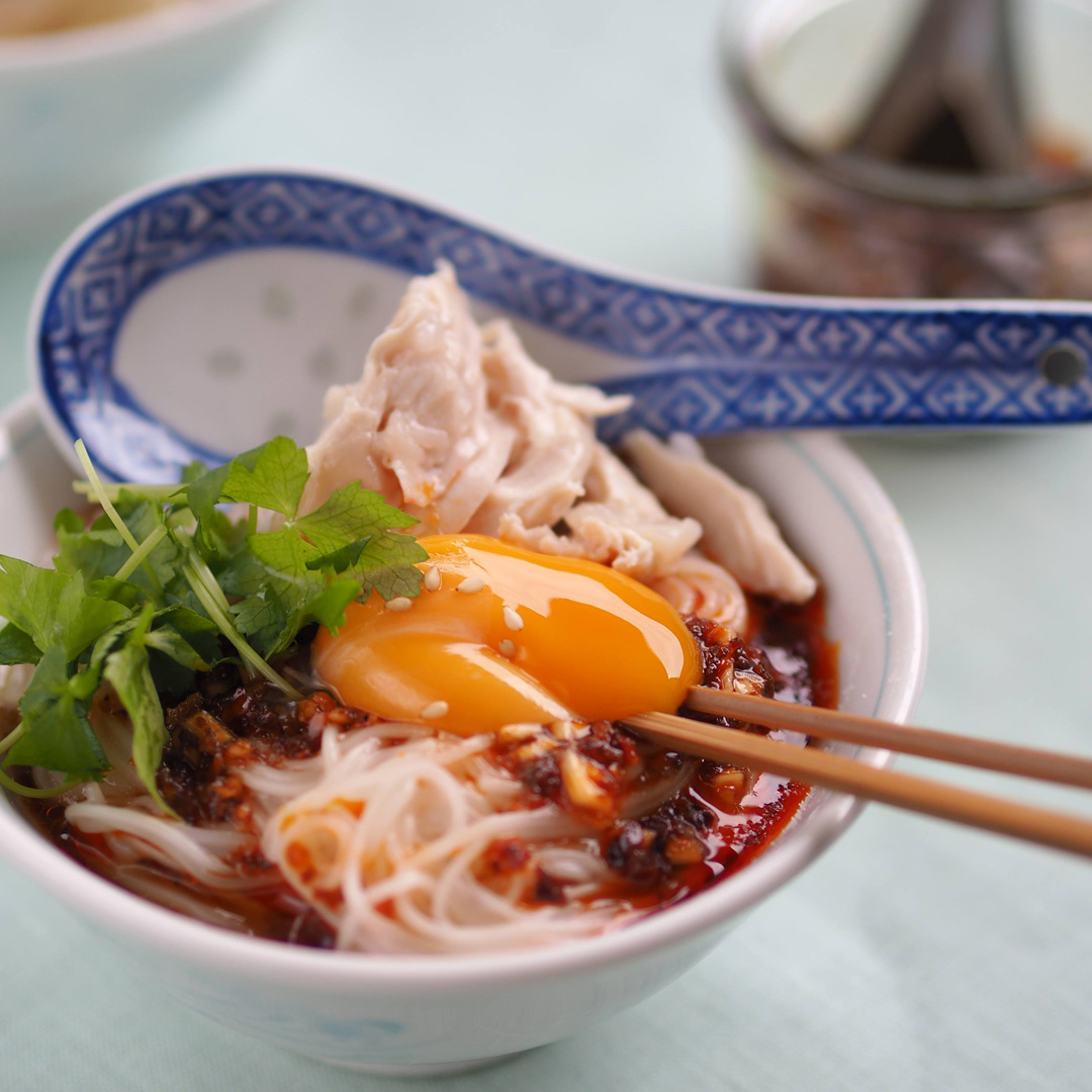 【レシピ】鶏肉のピリ辛和え麺