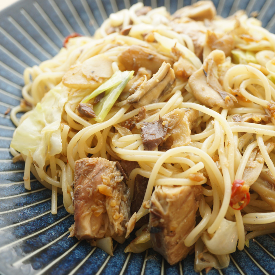 【レシピ】鯖缶で!旨みたっぷりペペロンチーノ
