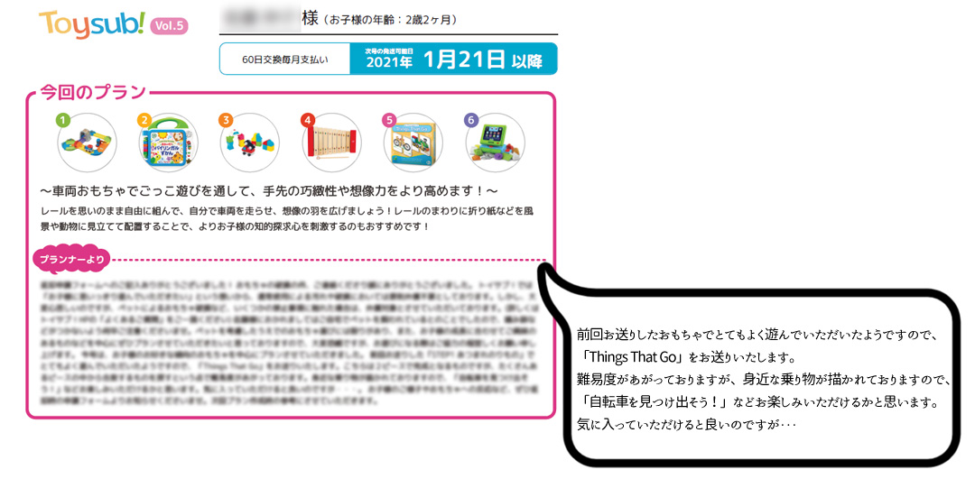 実際に送られるメッセージはこんな感じ