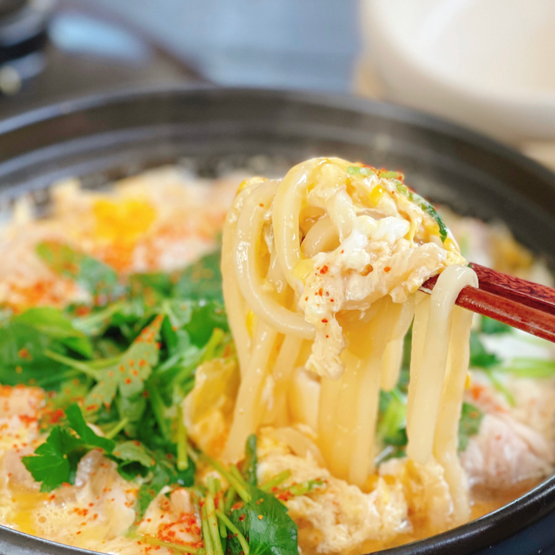 【レシピ】鍋焼き親子うどんレシピはテキストリンクまたは上の画像をクリックしてご覧ください