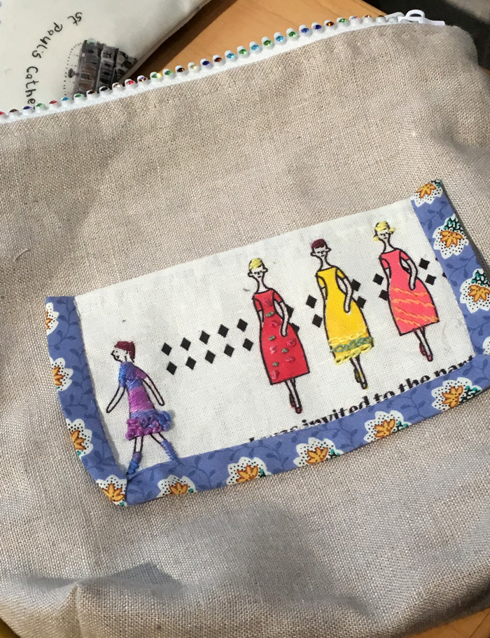 ワークショップに参加されていた方の手作りポーチ。
