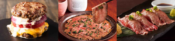 (左)肉バルCarne Tribe(中央)肉料理 それがし(右)銀座WORLD DINER