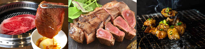 (左)焼肉いのうえ(中央)七輪牛タンDANRAN亭(右)MEAT FAB's 4041