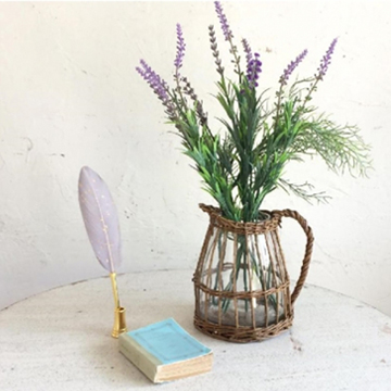 透け感でお花が変わる カゴ編みガラス花瓶 みんなの暮らし日記online